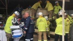 گیر کردن پاهای  یک مرد در دستگاههای کشاورزی در کوئینزلند استرالیا