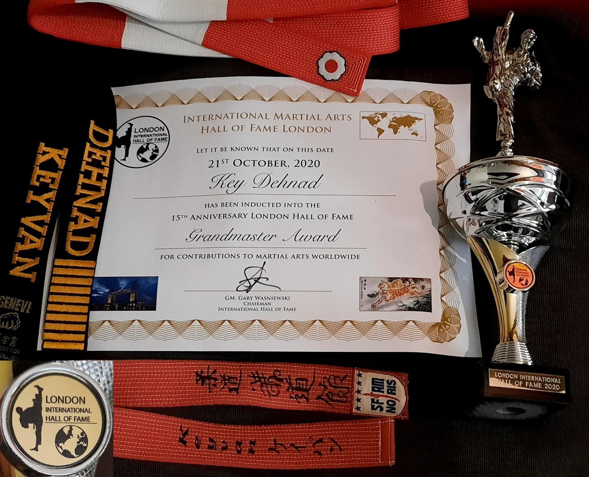 بنیانگذار جوجیتسو ایران در تالار مشاهیر رزمی جهان لندن ۲۰۲۰