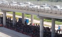 اسکان مهاجران زیر یک پل در آمریکا