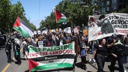 راهپیمایی دانش آموزان در ملبورن به نشانه حمایت از فلسطین