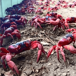 میلیون‌ها خرچنگ قرمز جزیره کریسمس در استرالیا را گل‌گون کرده‌اند