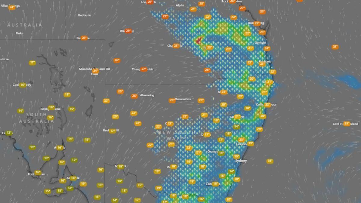 هشدار وزش بادهای مخرب، بارش تگرگ‌ و رعد و برق در سرتاسر ساحل شرقی استرالیا