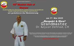 کیوان دهناد اسطوره رزمی جهان و عضو ارشد کمیته تالار مشاهیر مونیخ سال ۲۰۲۵