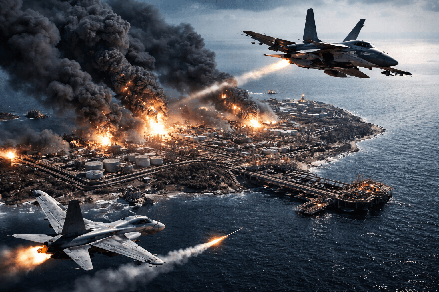 حمله آمریکا به اهداف نظامی در جزیره خارک ایران