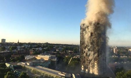 خبر فوری..... آتش‌سوزی مشکوک در یک برج مسکونی در لندن