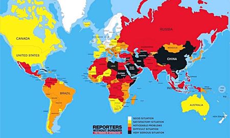  استرالیا در رتبه 19، افغانستان رتبه 118 و ایران در رتبه ۱۶۴ "رده‌بندی جهانی آزادی رسانه‌ها "