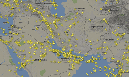 در پی بالا گرفتن تنش میان ایران و آمریکا، خطوط هوایی خارجی  از مسیر پروازی در جنوب حریم هوایی ایران استفاده نخواهند کرد.
