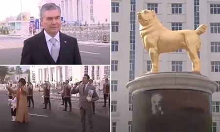 گرامی‌داشت سگ آلابای در ترکمنستان 