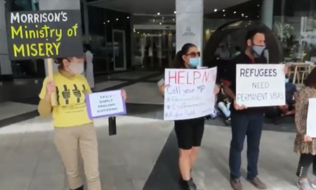 تجمع ایرانیان و دیگر حامیان پناهندگان استرالیا در شهر بریزبن 