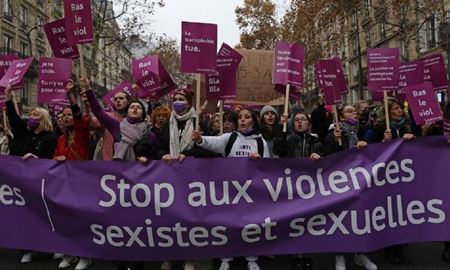 تظاهرات گسترده فرانسوی‌ها در اعتراض به خشونت علیه زنان