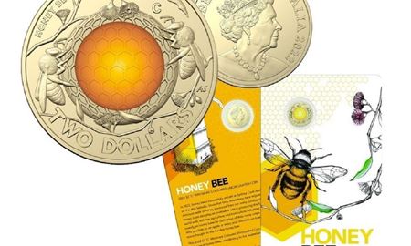 ضرب سکه 2 دلاری با طرح زنبورعسل از طرف ضرابخانه سلطنتی استرالیا