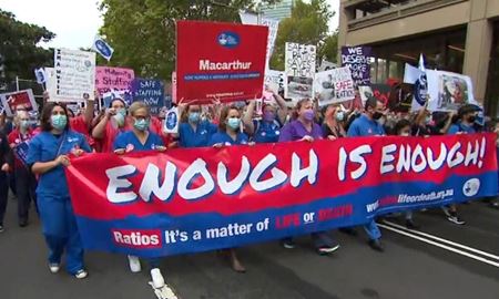 اعتصاب کارگران راه‌آهن،پرستاران و ماماها در سیدنی