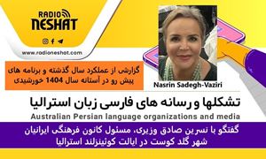 گزارشی از عملکرد سال گذشته و برنامه های پیش رو در آستانه سال 1404 خورشیدی/ گفتگو با نسرین صادق وزیری، مسئول کانون فرهنگی ایرانیان شهر گلد کوست در ایالت کوئینزلند استرالیا