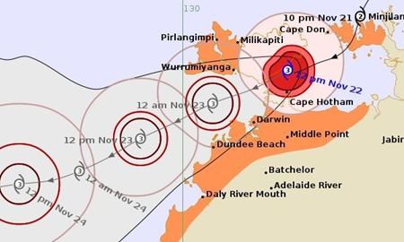 پیشروی توفان سهمگین "فینا" به سمت پایتخت قلمرو شمالی؛ داروین در حالت آماده‌باش کامل